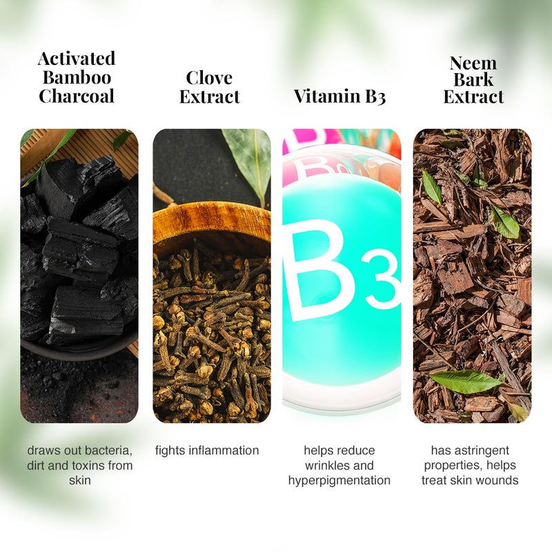 VLCC VLCC Activated Bamboo Charcoal Facial Kit with FREE Rose Water Toner 300g 100ml AntiBlemish Skin Purifying At Home Facial Kit AntiAcne Facial with Activated Bamboo Charcoal  - Image 3