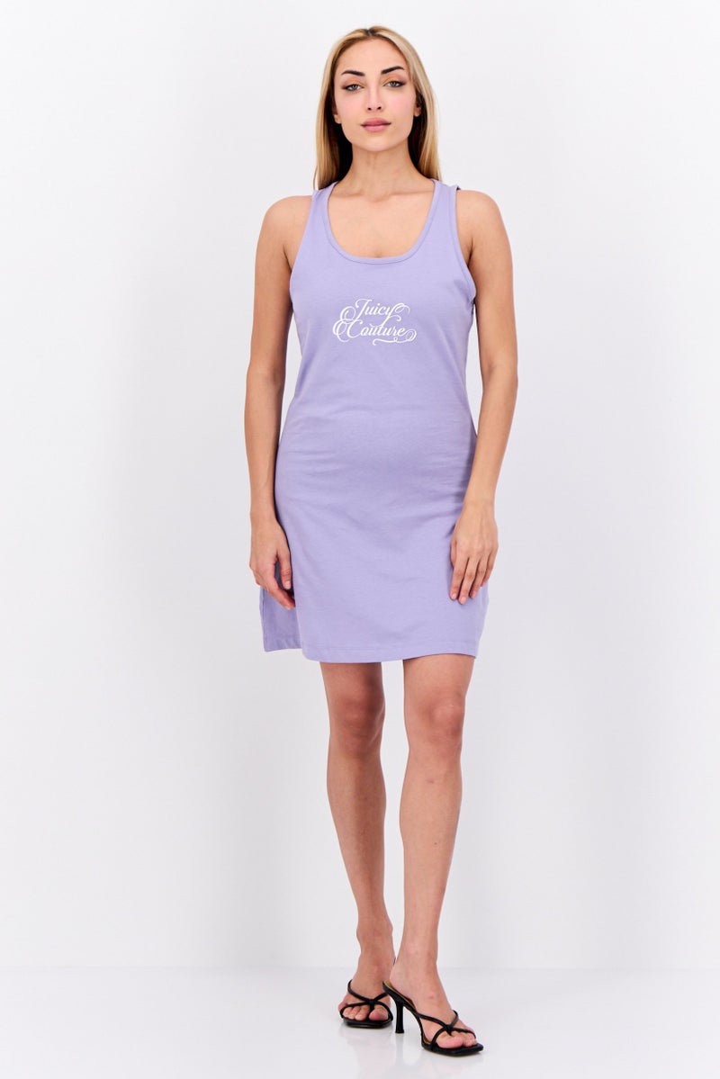 Juicy Couture Women Graphic Print Mini Dress, Lilac - Image 4
