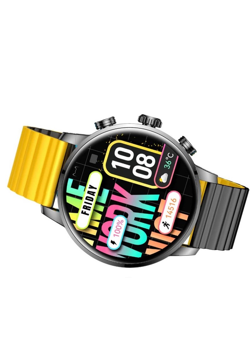 KIESLECT Smart Calling Watch Kr2 - Black - Double Straps - Black - Black yellow  - Image 1