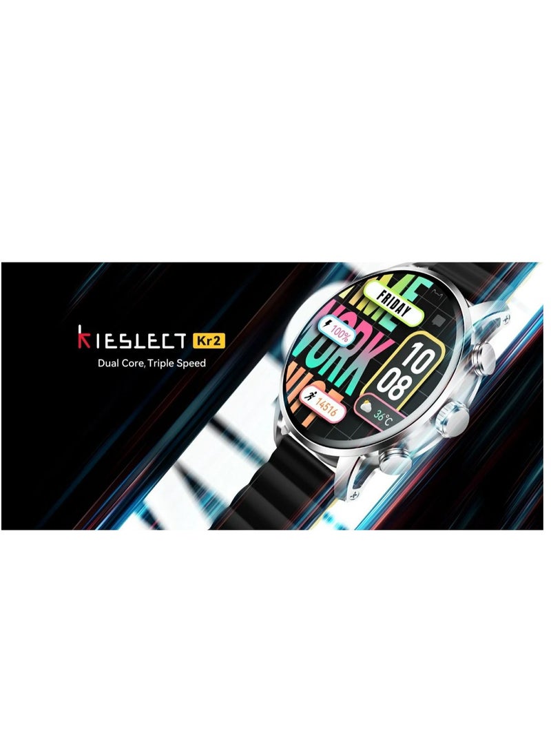 KIESLECT Smart Calling Watch Kr2 - Black - Double Straps - Black - Black yellow  - Image 3