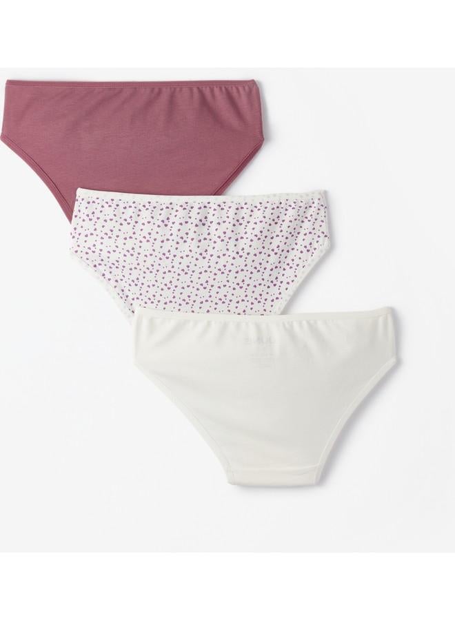 JUNE June Girl Heart Patterned 3-Pack Panties Multicolor - Ecru - Rose - Image 2
