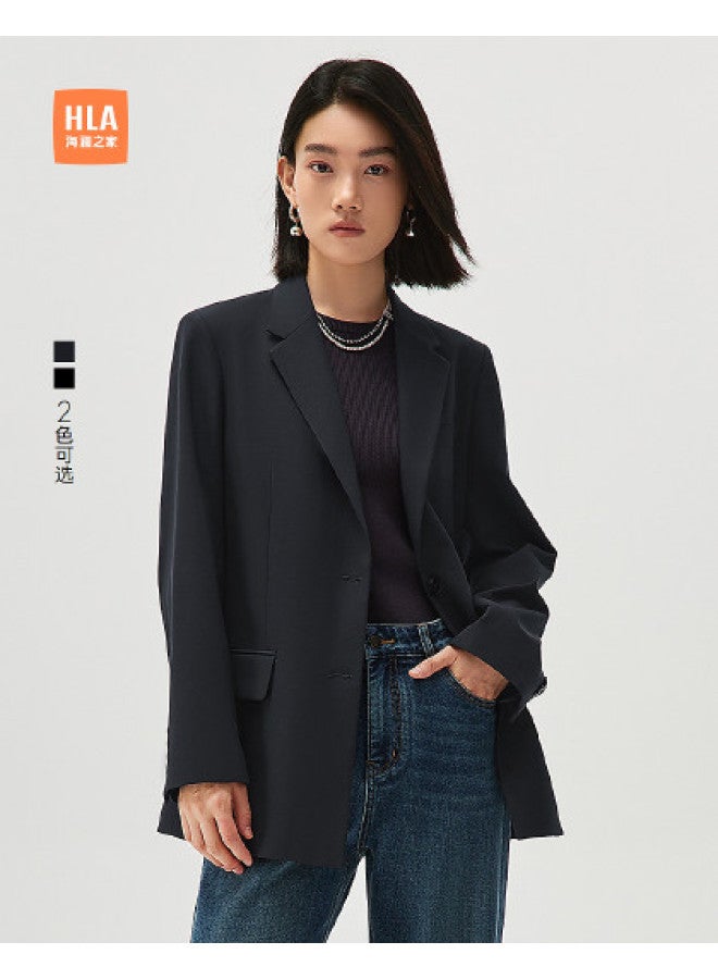 HLA بدلة نسائية احترافية بأناقة ربيعية وخريفية مع طية صدر مفصولة وزر واحد - Image 1