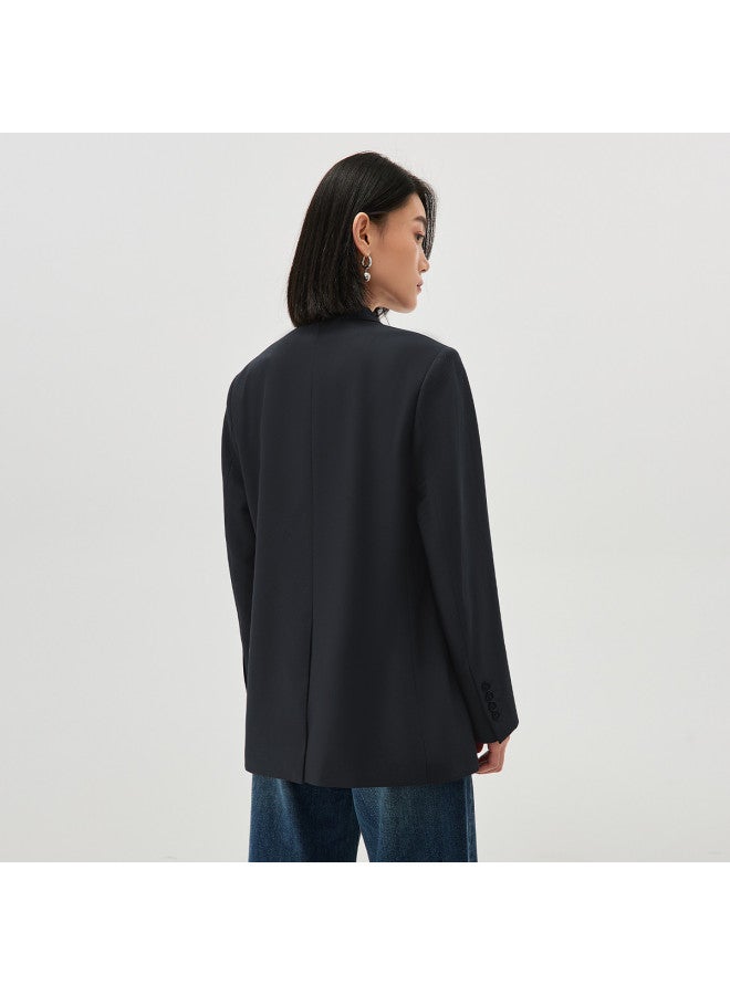 HLA بدلة نسائية احترافية بأناقة ربيعية وخريفية مع طية صدر مفصولة وزر واحد - Image 5