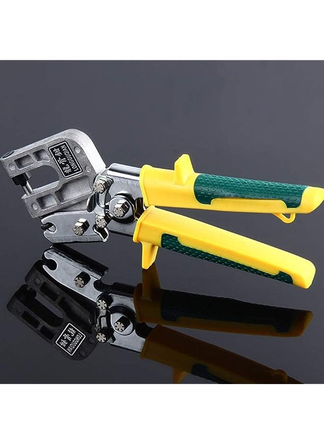 SYOSI Stud Nailless Crimper Drywall Tools Single Hand Punch Lock Crimper Framing Fastening Crimping Hand Tool for Wire Cable Cutting Crimping (Yellow)  - Image 1