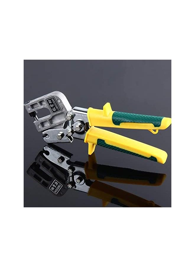SYOSI Stud Nailless Crimper Drywall Tools Single Hand Punch Lock Crimper Framing Fastening Crimping Hand Tool for Wire Cable Cutting Crimping (Yellow)  - Image 2