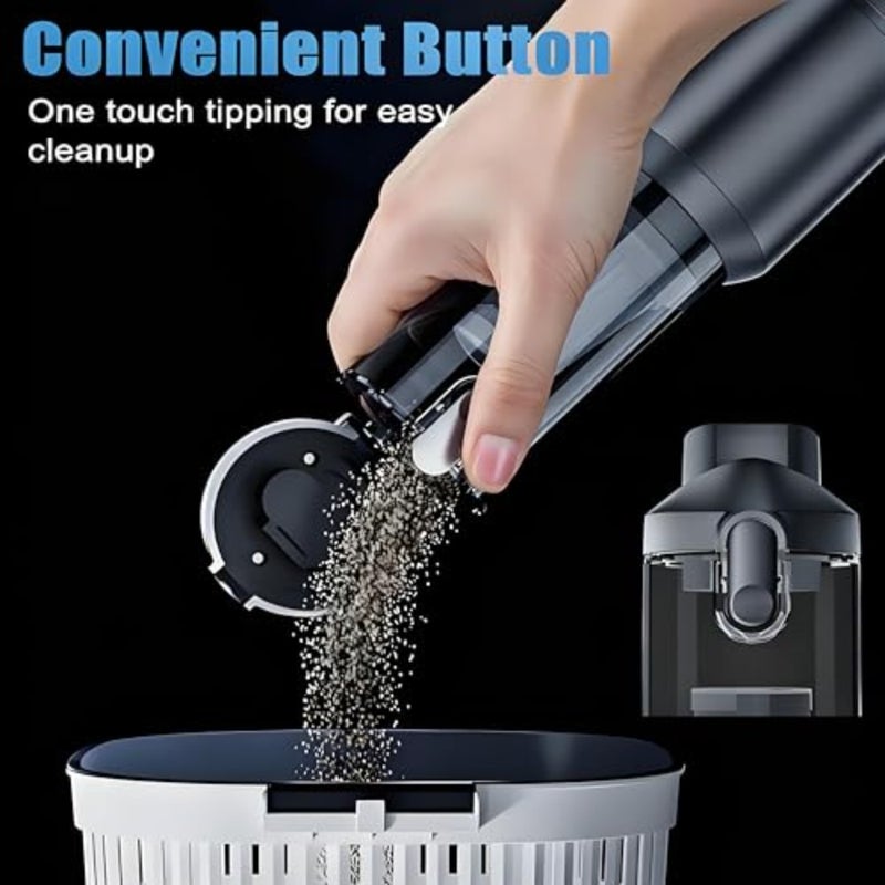 Handheld Car Vacuum Cordless with Air Duster, 30-Min Runtime 20000Pa Suction, Portable Rechargeable Small Handheld Vacuum for Car Detailing Interior Cleaning Pet Hair, SilverandGray - Image 4