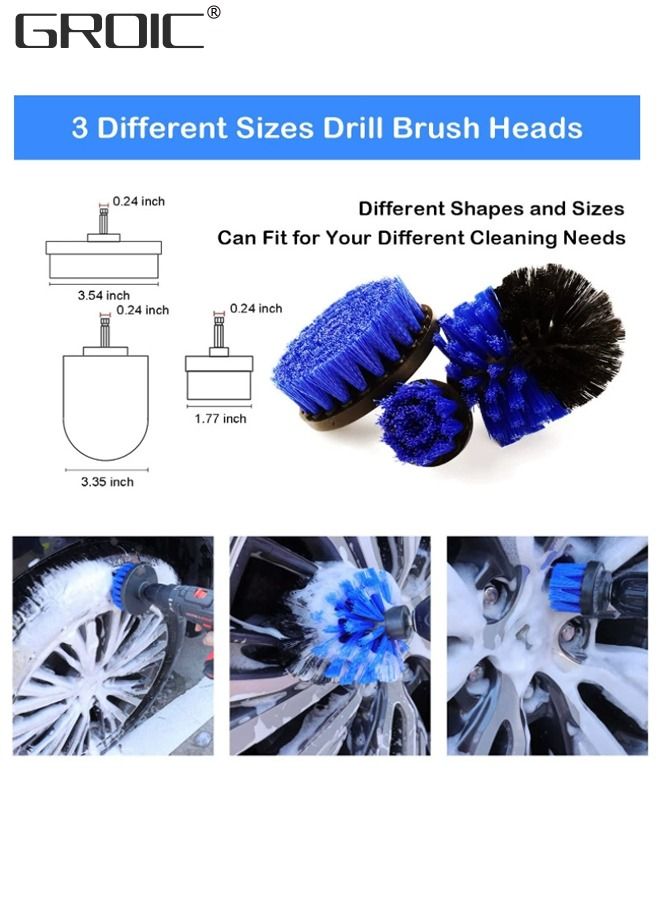 GROIC 8 Piece Spin Brush Car Cleaning Kit,Electric Matte Band Extending Extended Accessories Multi-Purpose Cleaning, Suitable for Car,Car Tool - Image 2