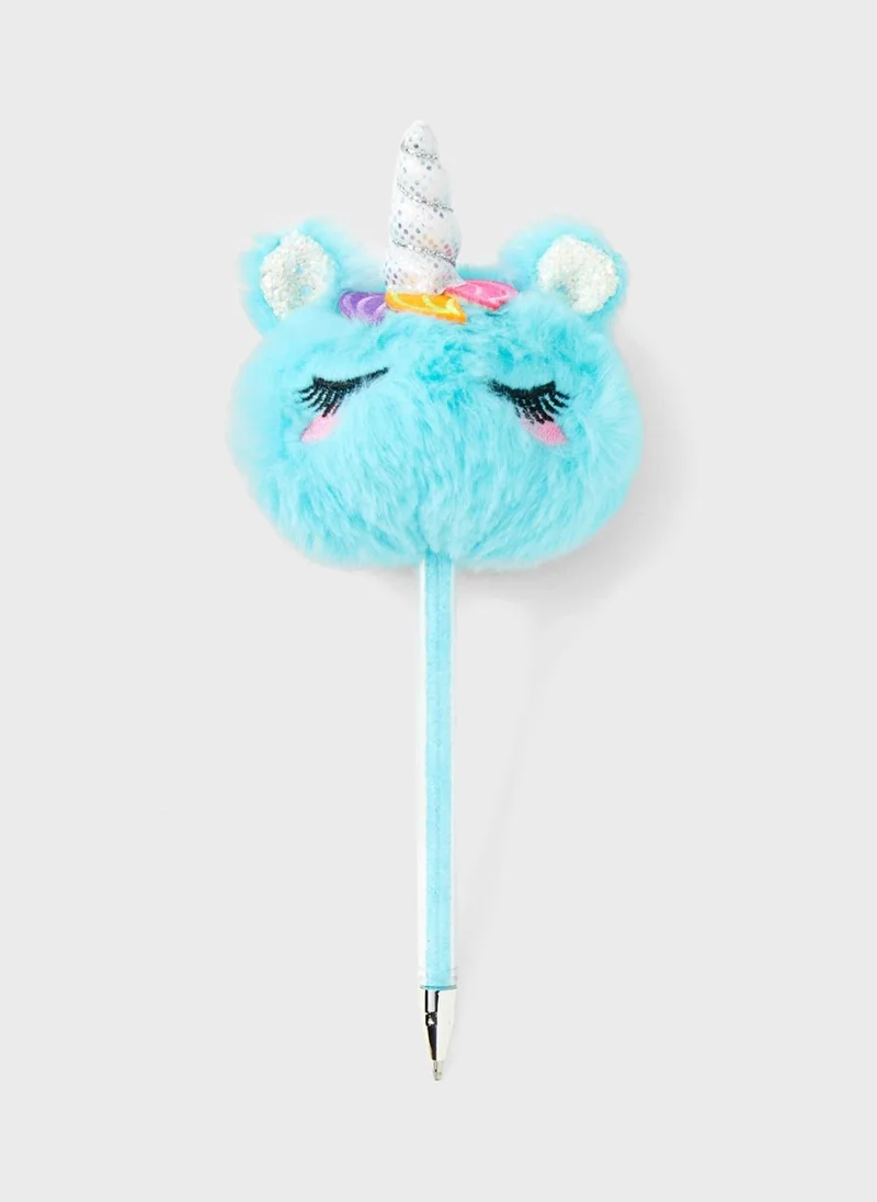 Claires Blue Unicorn Pen