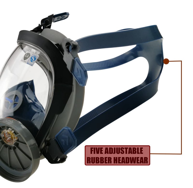 SYINE Organic Vapors Full Respirator Mask Gas Mask Spray Paint Chemical Formaldehyde Dustproof Respiratory Protection,Respirator with 1 Pair Filter Cartridges and Carrier Bag - Image 3