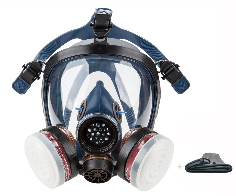 SYINE Organic Vapors Full Respirator Mask Gas Mask Spray Paint Chemical Formaldehyde Dustproof Respiratory Protection,Respirator with 1 Pair Filter Cartridges and Carrier Bag - Image 1