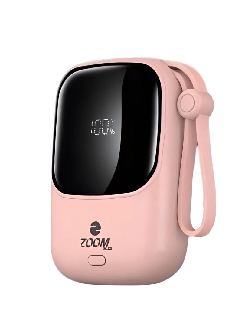 زوم بلس باور بانك سعة 10000 مللي أمبير/ساعة مع شاشة رقمية وقوة شحن 22.5 واط مع كابل تايب سي وآيفون مدمجين - Image 2