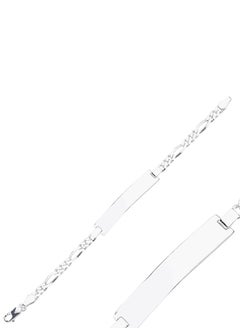 EMNON 925 Silver-Adult's Name Tag Figaro Chain Bracelet-High-Quality Jewelry in UAE Dubai 100% Precious Metal Gift-EMNON100BR-CH105866 