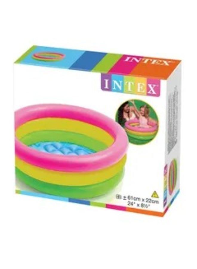 INTEX 3 Ring Sunset Glow Inflatable Baby Pool - Image 3