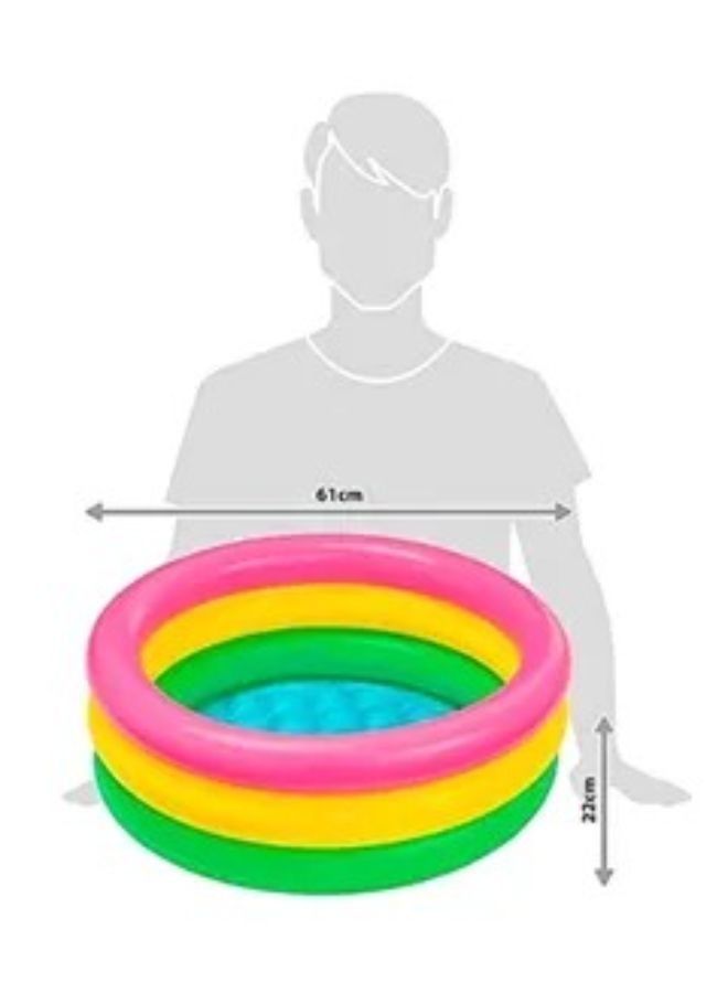 INTEX 3 Ring Sunset Glow Inflatable Baby Pool - Image 4