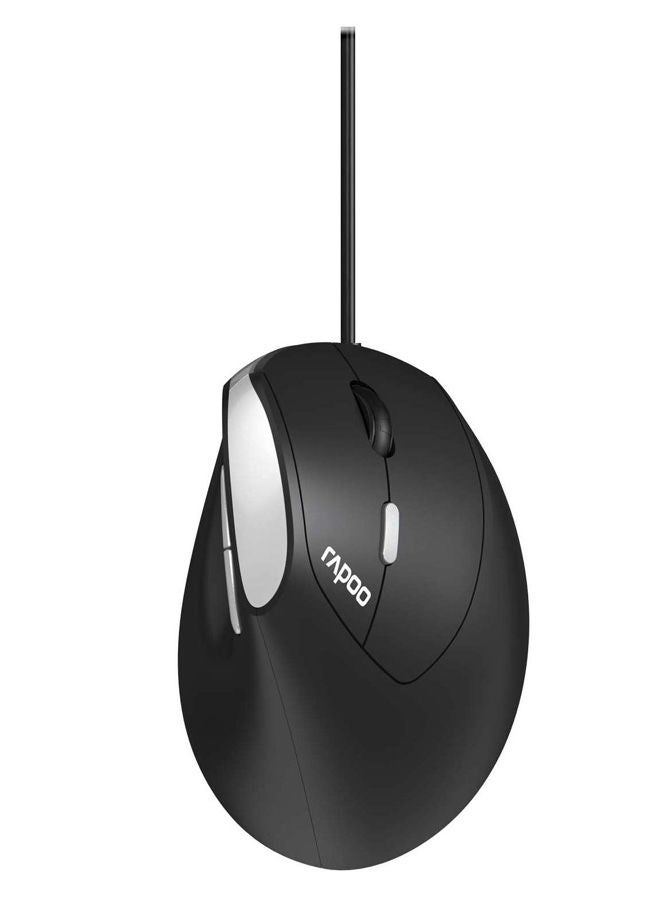 Rapoo EV200 Vertical ergonomic design mouse -1600 DPI- Black - Image 2