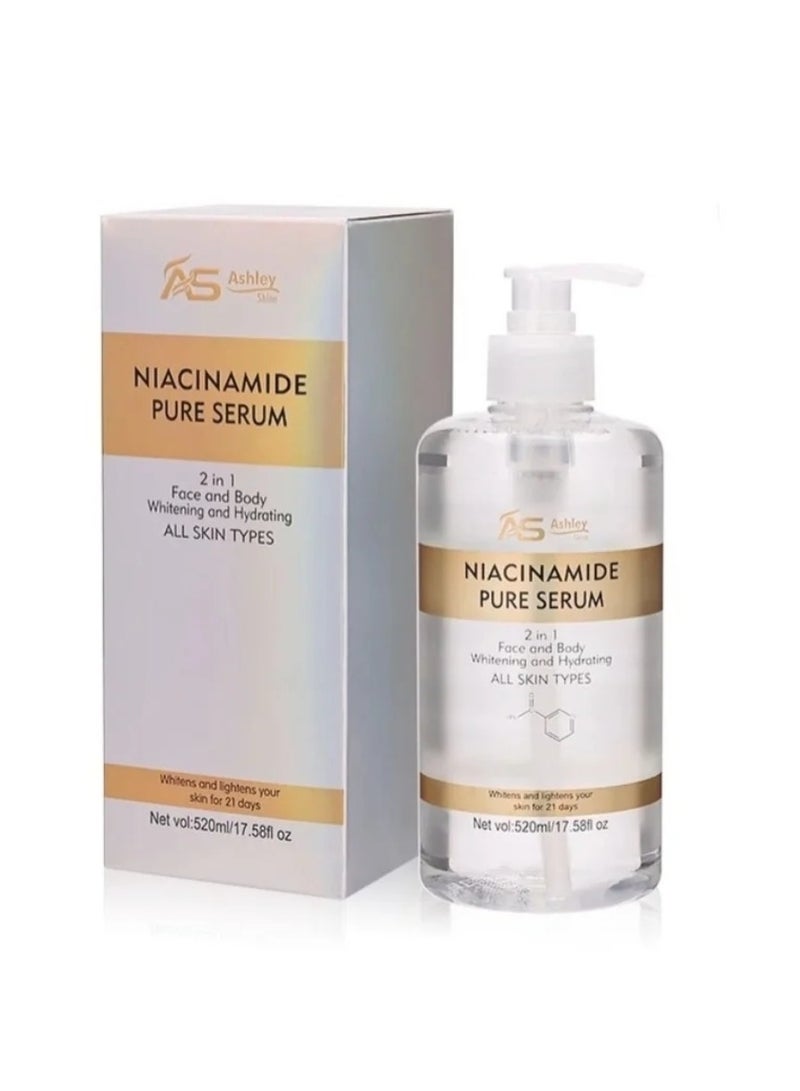 آشلي مصل أشلي شاين نياسيناميد النقي 2 في 1 لتبييض وترطيب الوجه والجسم 520 مل - Image 1