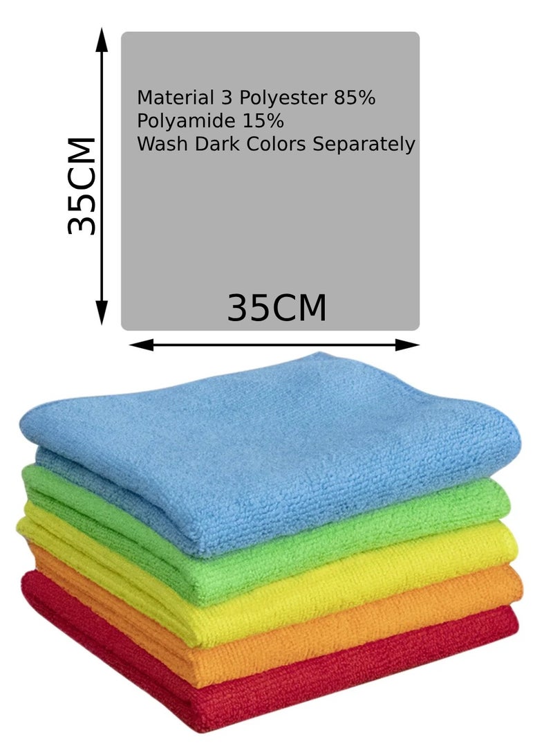 Yuwell Microfiber Cleaning Cloth Cleaning Rag Cleaning Towels 5 Colors Material Polyester 85% Polyamide 15% Wash Dark Colors Separately Kitchen Cleaning Cloth Glass Cleaning Cloths 20 Pcs - Image 3