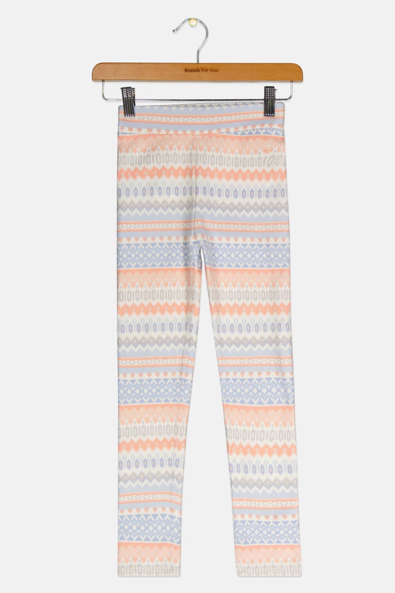 Rumi + Ryder Kids Girl All Over Printed Pull On Leggings, White - Image 2