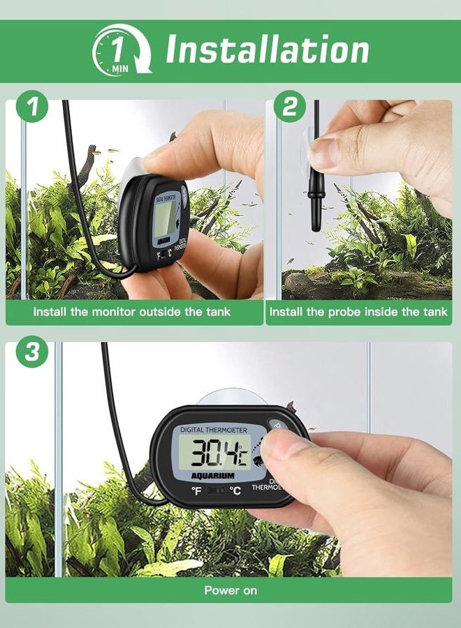 Zacro LCD Digital Aquarium Thermometer Fish Tank Water Terrarium Temperature - Image 2