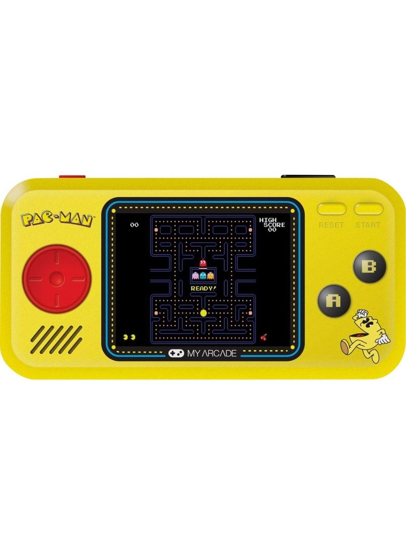ماي أركيد جهاز ألعاب محمول Pocket Player، يضم ألعاب باك مان، باك بانيك، باك مانيا، قابل للتجميع، شاشة ملونة كاملة، مكبر صوت، أزرار تحكم في مستوى الصوت، منفذ سماعة رأس، يعمل بالبطارية أو منفذ Micro USB - ألعاب إلكترونية - Image 1