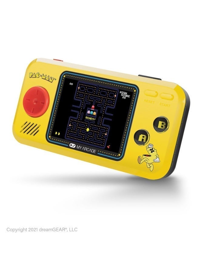 ماي أركيد جهاز ألعاب محمول Pocket Player، يضم ألعاب باك مان، باك بانيك، باك مانيا، قابل للتجميع، شاشة ملونة كاملة، مكبر صوت، أزرار تحكم في مستوى الصوت، منفذ سماعة رأس، يعمل بالبطارية أو منفذ Micro USB - ألعاب إلكترونية - Image 2