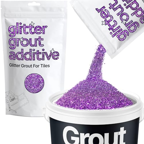 Hemway Purple Glitter Grout Additive 100g Metallic Flakes for Adding Sparkle to Kitchen & Bathroom Tiles | Enhance Your Indoor Grouting Projects with a Durable Sparkly Effect - Image 1