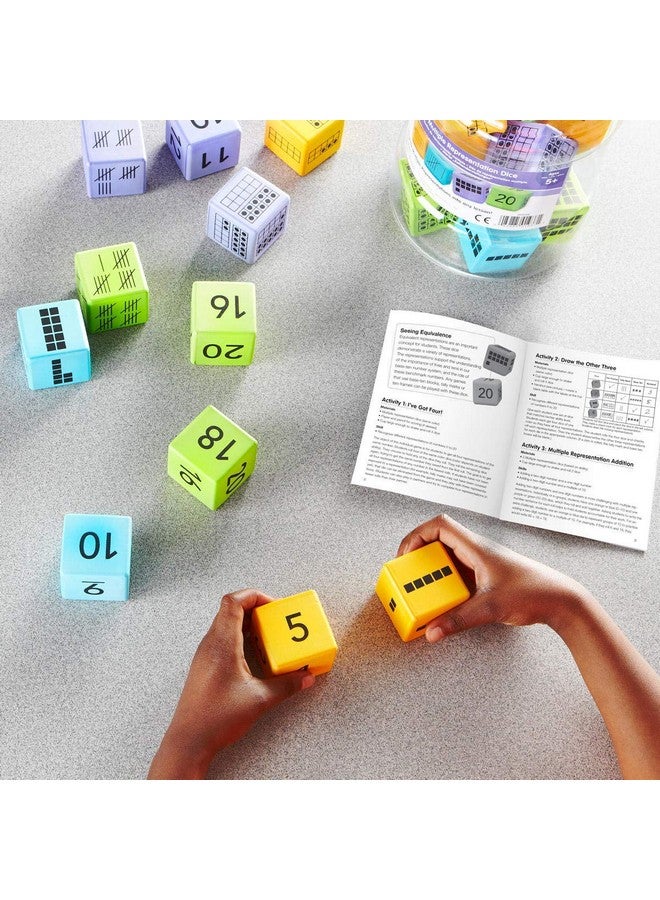 hand2mind hand2mind Math Activity Dice Set, Foam Math Dice for Kids Ages 5-8, 6 Sided Die Represents A Number, Ten Frame, Tally Marks, Or Base Ten, Early Math Homeschool Supplies (Set of 16)  - Image 3