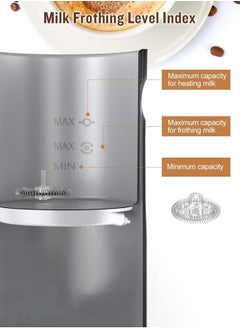 Brutelle Electric Milk Frother Steamer Milk Foamer 4 in 1 Multifunctional Hot Cold Milk Foam Maker 400W Automatic Quiet Milk Warmer Latte Cappuccinos Hot Chocolate  - Image 3