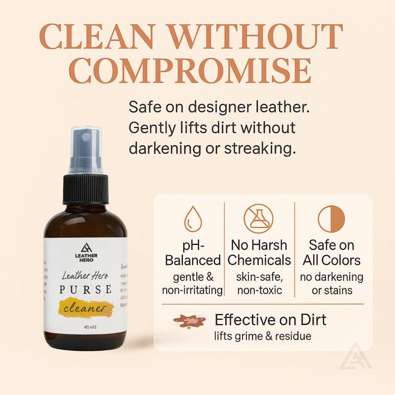 Leather Hero Leather Purse Cleaner & Conditioner Kit â€“ 4pc Set with 4oz Cleaner, 4oz Conditioner, Microfiber Cloth & Applicator Sponge â€“ Leather Bag & Handbag Care for Luxury Purses & Designer Bags - Image 5