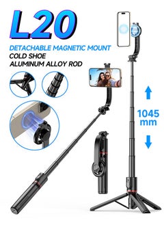 Fazza Magnetic Portable Expandable Selfie Stick Tripod Stand with Bluetooth Wireless Remote Control, Suitable for IPhone 15 14 13 12 and Android  - Image 1