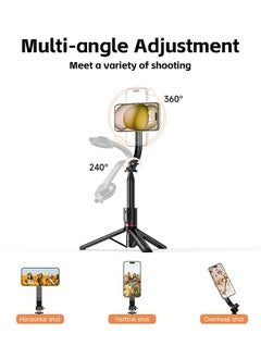 Fazza Magnetic Portable Expandable Selfie Stick Tripod Stand with Bluetooth Wireless Remote Control, Suitable for IPhone 15 14 13 12 and Android  - Image 5