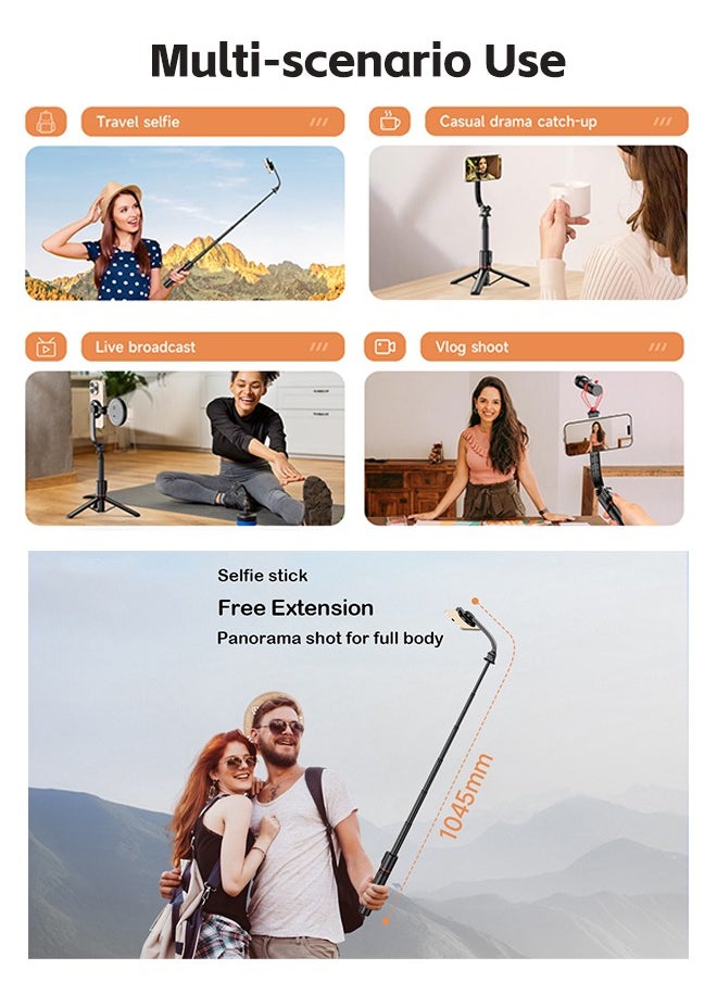 Fazza - Magnetic Portable Expandable Selfie Stick Tripod Stand with Bluetooth Wireless Remote Control, Suitable for IPhone 15 14 13 12 and Android - Image 1