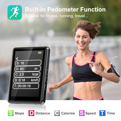 Drumstone 𝟏𝟓 𝐘𝐞𝐚𝐫𝐬 𝐆𝐮𝐚𝐫𝐚𝐧𝐭𝐞𝐞 Mp3 Player with Bluetooth – Full Touch Screen Music Player with Built-in HD Speaker, FM Radio, Pedometer, and Recording Support– Includes - Image 5