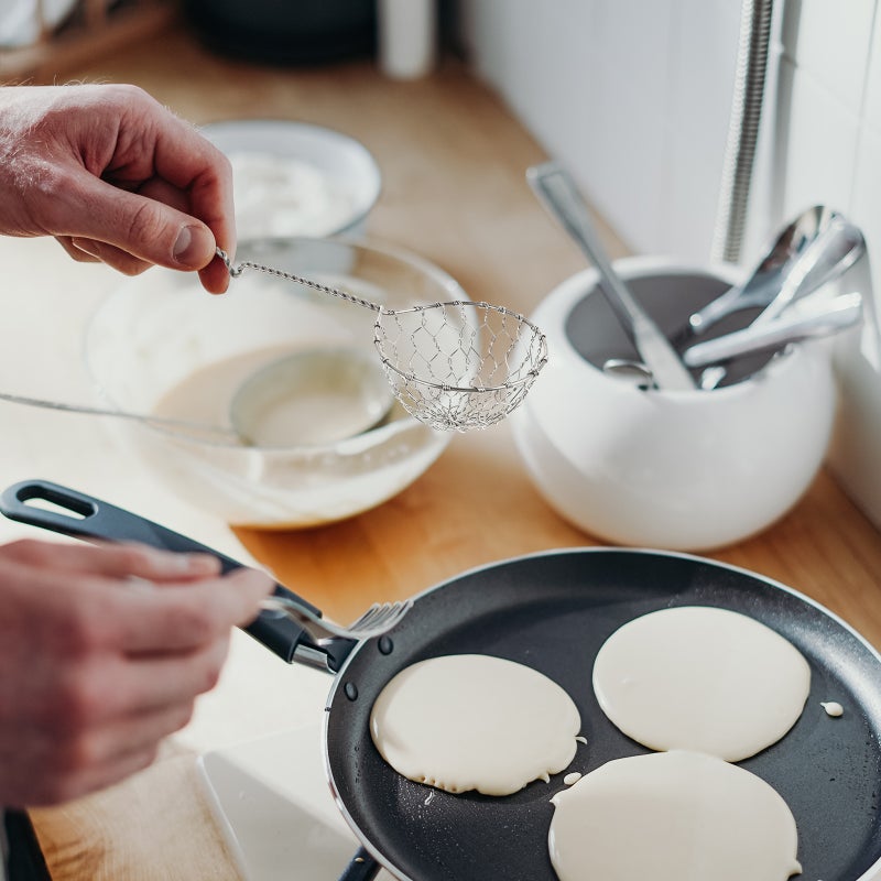 🍳 مصفاة مطبخ من الفولاذ المقاوم للصدأ متينة للمعكرونة والشوربة - Image 2