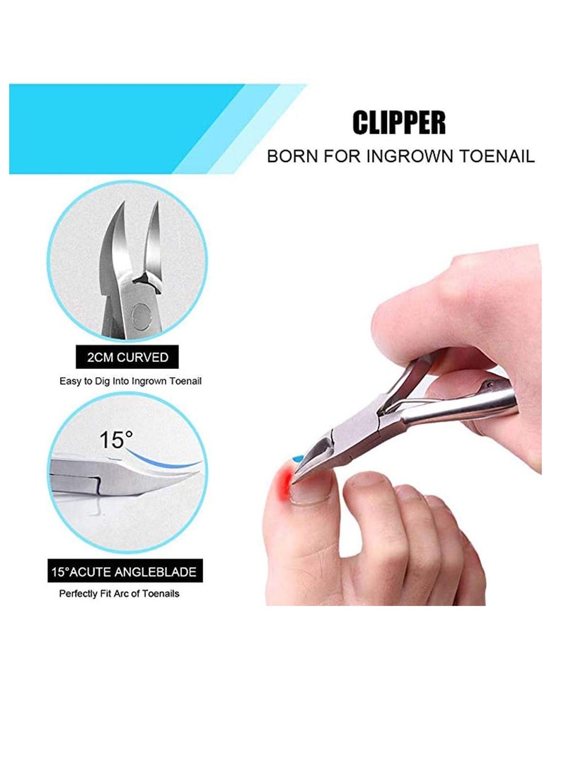Excefore - Toenail Clippers Set 7Pcs, Staineless Steel Ingrown Toenail Tool Kit, Professional Toe Nail Nippers Set Pedicure Treatment Tool for Ingrown & Thick Nail, Surgery Grade Manicure Pedicure Tool - Image 1