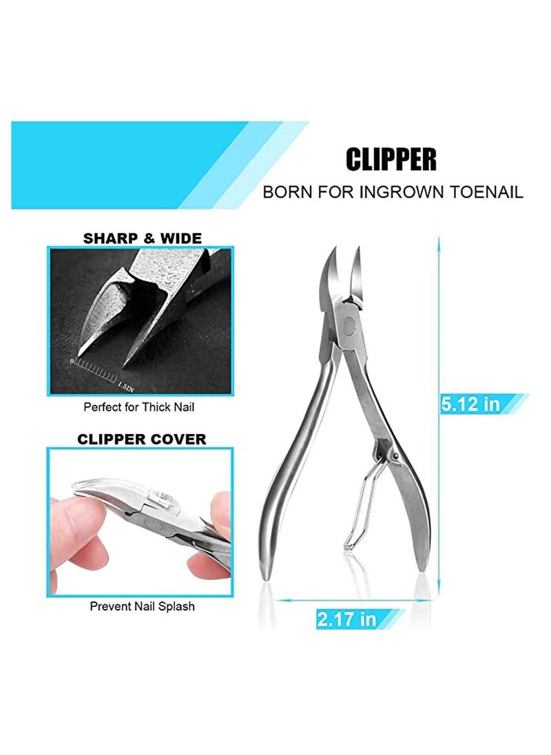 Excefore - Toenail Clippers Set 7Pcs, Staineless Steel Ingrown Toenail Tool Kit, Professional Toe Nail Nippers Set Pedicure Treatment Tool for Ingrown & Thick Nail, Surgery Grade Manicure Pedicure Tool - Image 1