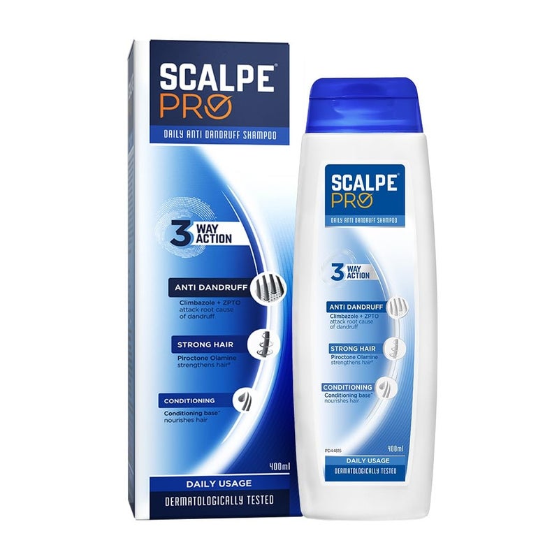 Scalpe Pro Daily Anti-Dandruff Shampoo | Removes Dandruff from Source | Prevents Itching & Irritation | Scalpe Science | Climbazole Formulation | Dermatologically Tested | For Women & Men | 400ml - Image 2
