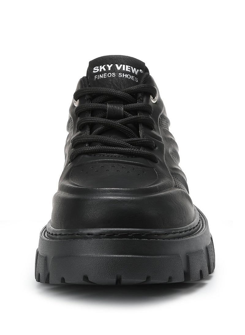 Sky View SKY VIEW Men's Fashion Shoes Low Top Platform Light Martin Boots Casual Athletic Hiking Shoes Chunky Walking Sneakers For Men Black-03  - Image 3