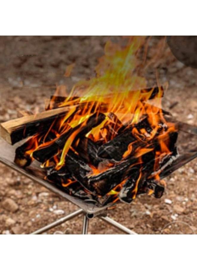 Generic - 42cm Portable Folding Steel Mesh Camping Fire Pit - Durable Stainless Steel Wood Burning Bonfire Rack with Carrying Bag for Outdoor Adventures - Image 1