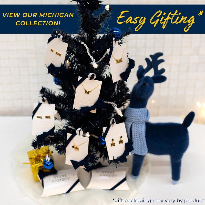Stone Armory University of Michigan Wolverines Gifts for Women - Blue Michigan Ring with Crystals - Hypoallergenic and Adjustable Sizes 5-12 - Michigan Wolverines Jewelry - Image 4