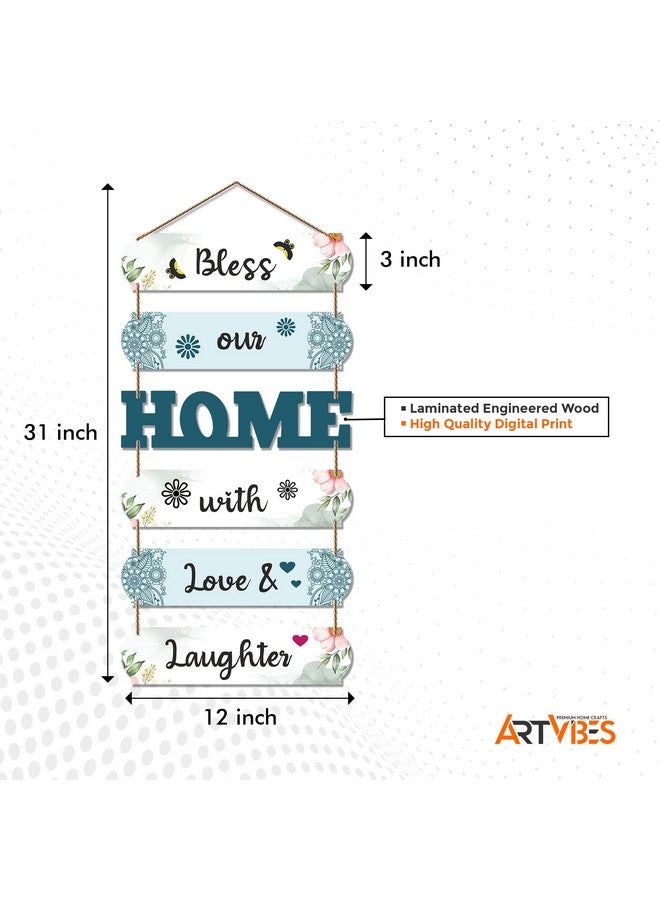Artvibes Home Quote Decorative Wall Art Wooden Wall Hanger for Living Room | Bedroom | Gifts | Wall Hangings for Home Decoration | Modern Decor Items | Artworks Art Piece (WH_6604N), Set of 6 - Image 5