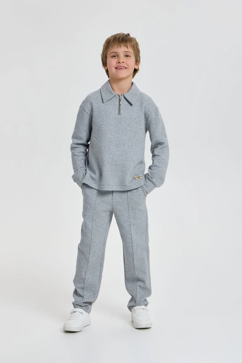 شوبيت Grey Melange Suit (Jumper, pants) - Choupette