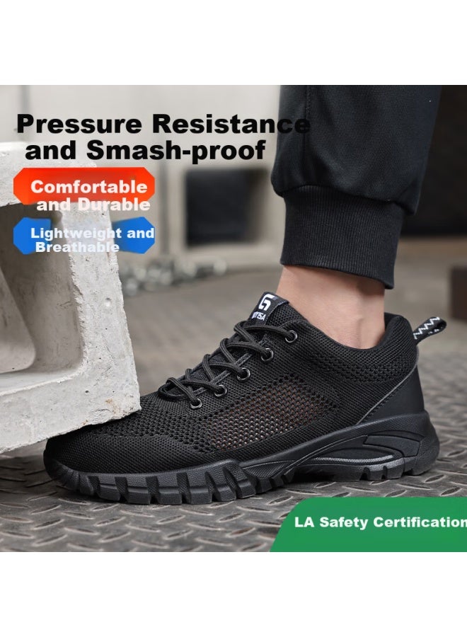 JUNBU Junbu Men'S Summer Breathable Steel Toe Anti-Smashing Anti-Piercing Lightweight Anti-Odor Safety Work Shoes 1125T 38 - Image 4