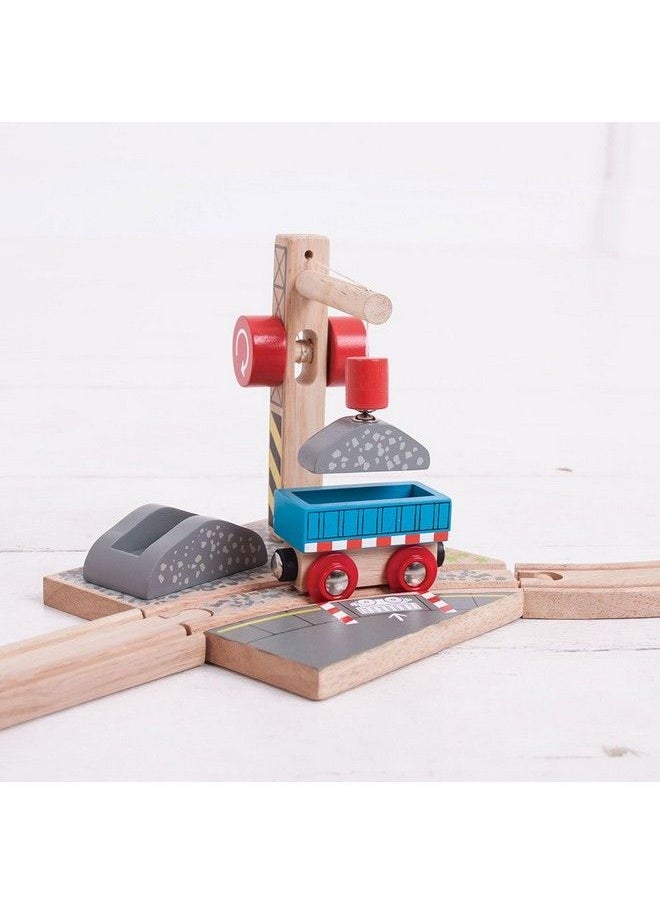 Bigjigs Rail - Gravel Wooden Crane For Wooden Train Sets Quality Bigjigs Train Accessories, Compatible With Other Major Wooden Railway Brands - Image 1