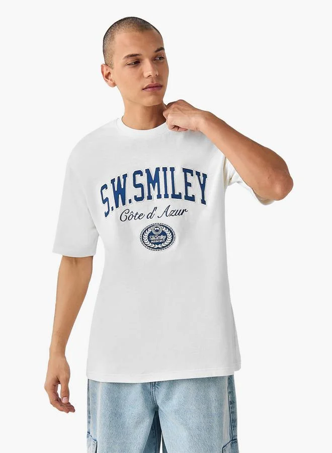 SP Characters Printed Crew Neck T-shirt with Short Sleeves