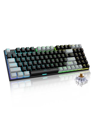 94keys Mechanical Keyboard, Brown Switch Wired Gaming Keyboard with RGB Backlit, Hot-Swappable, Arrow Keys Numpad for PC and MAC Gamer, Black Grey - pzsku/Z463A95C7A329669AE389Z/45/1749177841/8ba7a444-278c-4c0d-86a2-fabfae056885