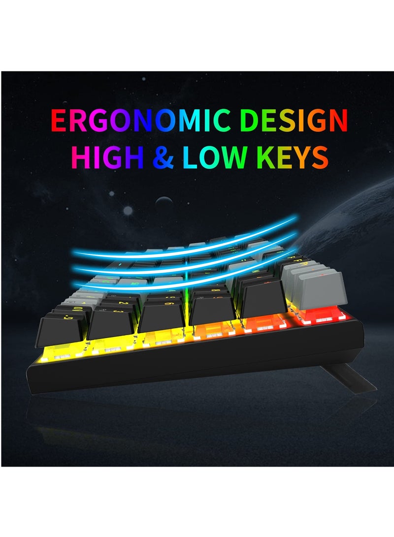 E-YOOSO 94keys Mechanical Keyboard, Brown Switch Wired Gaming Keyboard with RGB Backlit, Hot-Swappable, Arrow Keys Numpad for PC and MAC Gamer, Black Grey - Image 5