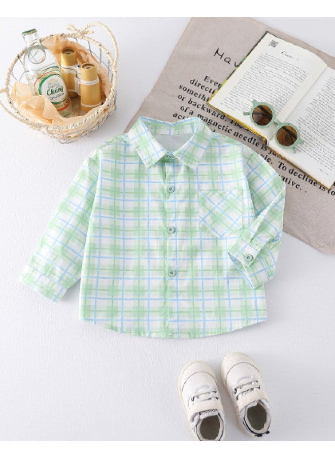 Boys' Autumn Fashion Preppy Style Versatile Shirt Children's Shirt Trendy - Image 1