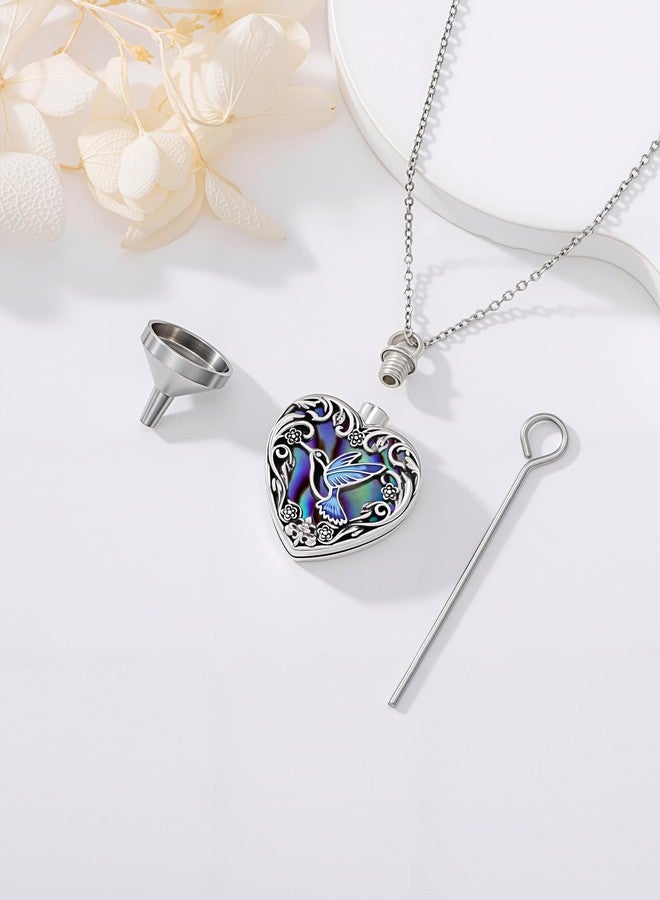 JKR Urn Necklaces for Ashes Sterling Silver Hummingbird Heart Keepsake Necklace for Ashes Cremation Jewelry Sympathy Gifts for Women Mom Wife Sis Grandma Daughter loss loved ones - Image 2