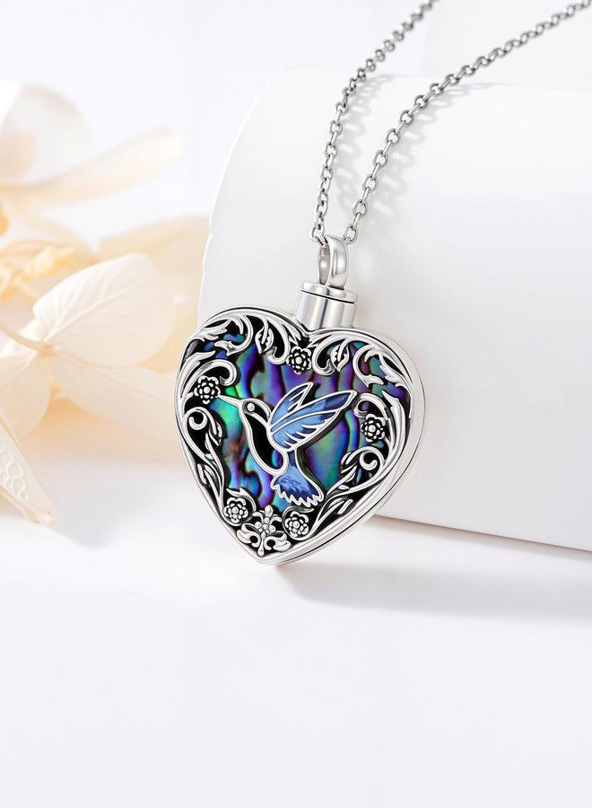 JKR Urn Necklaces for Ashes Sterling Silver Hummingbird Heart Keepsake Necklace for Ashes Cremation Jewelry Sympathy Gifts for Women Mom Wife Sis Grandma Daughter loss loved ones - Image 3